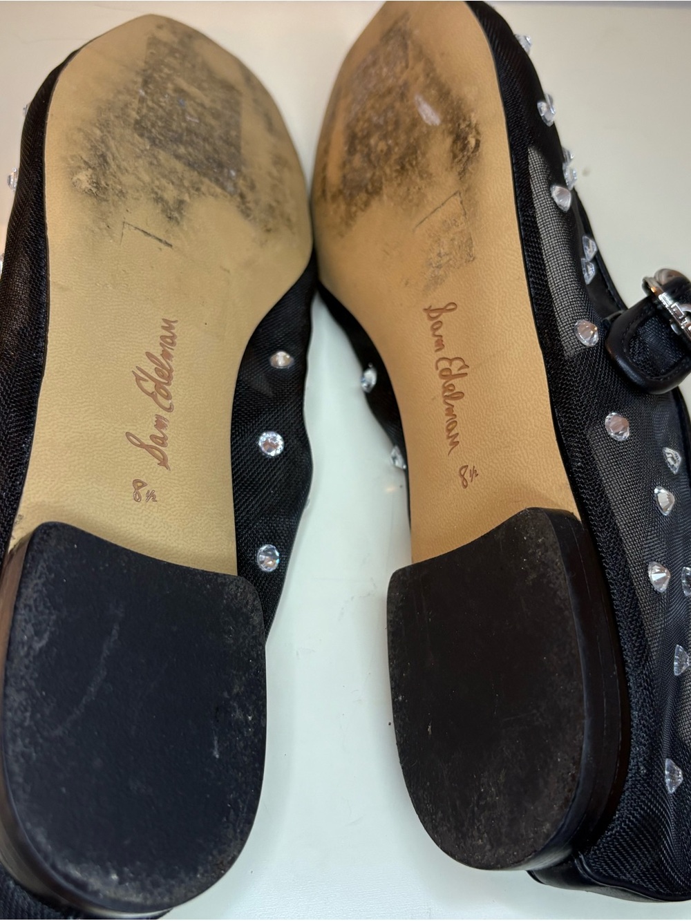 Sam Edelman Black Crystal Michaela Shine Mary Jane Flats | Size 8 1/2 - Picture 12 of 12